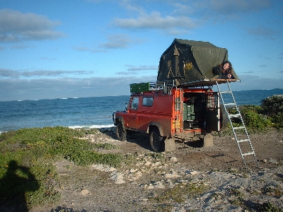 Camping by the sea,