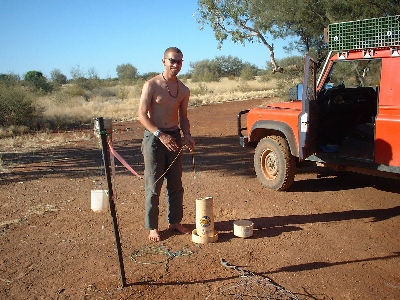 Robin getting water from well