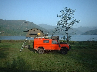Camping by the lake in Pokhara