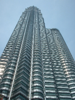 Petronas towers, looking slightly distorted