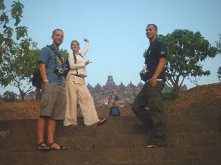 The Great Danes & Robin at Borobodur